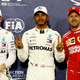 Valtteri Bottas, Lewis Hamilton and Sebastian Vettel during qualifying at the Abu Dhabi Formula One Grand Prix.